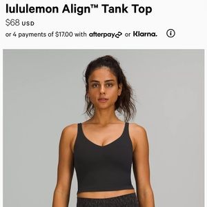 Lululemon align crop tank